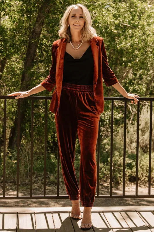 Brinton Velvet Blazer | Cinnamon made by Skies Are Blue