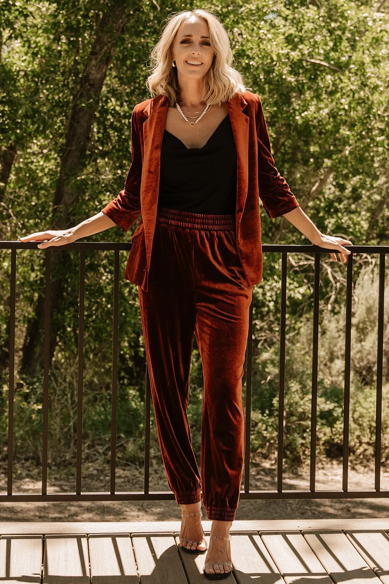 Brinton Velvet Blazer | Cinnamon sold by Baltic Born