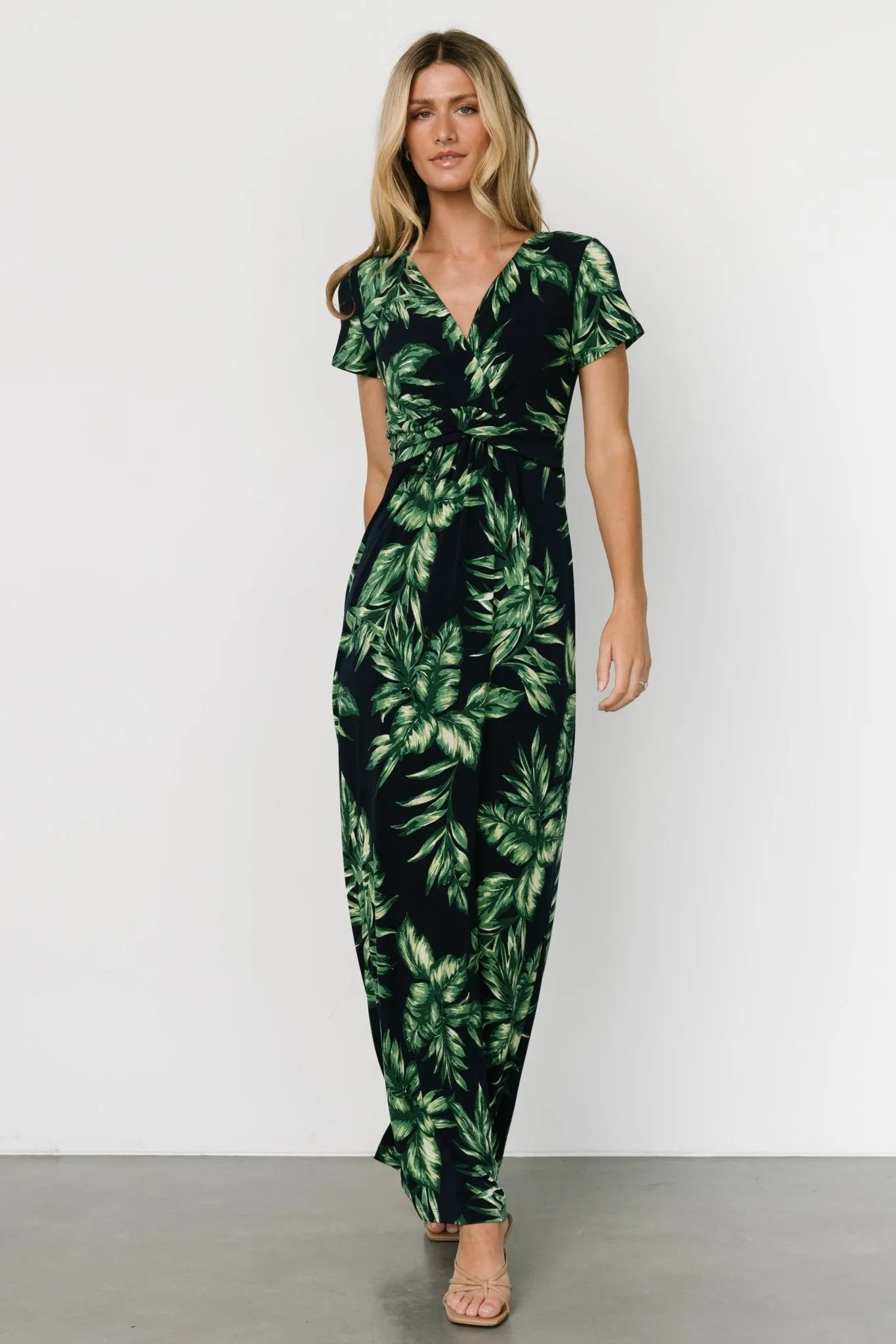 Soleil Maxi Dress | Black Leaf Print sold by Baltic Born product image thumbnail 5