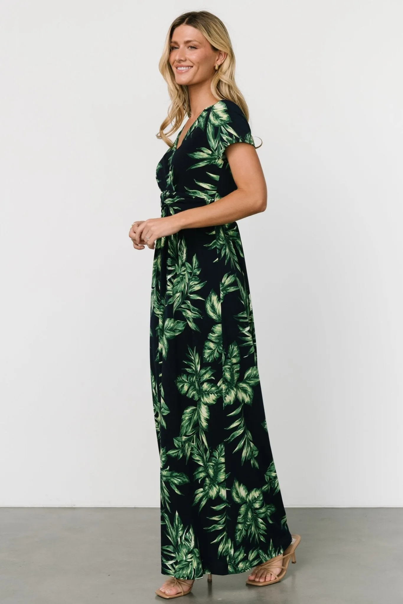 Soleil Maxi Dress | Black Leaf Print sold by Baltic Born product image thumbnail 3