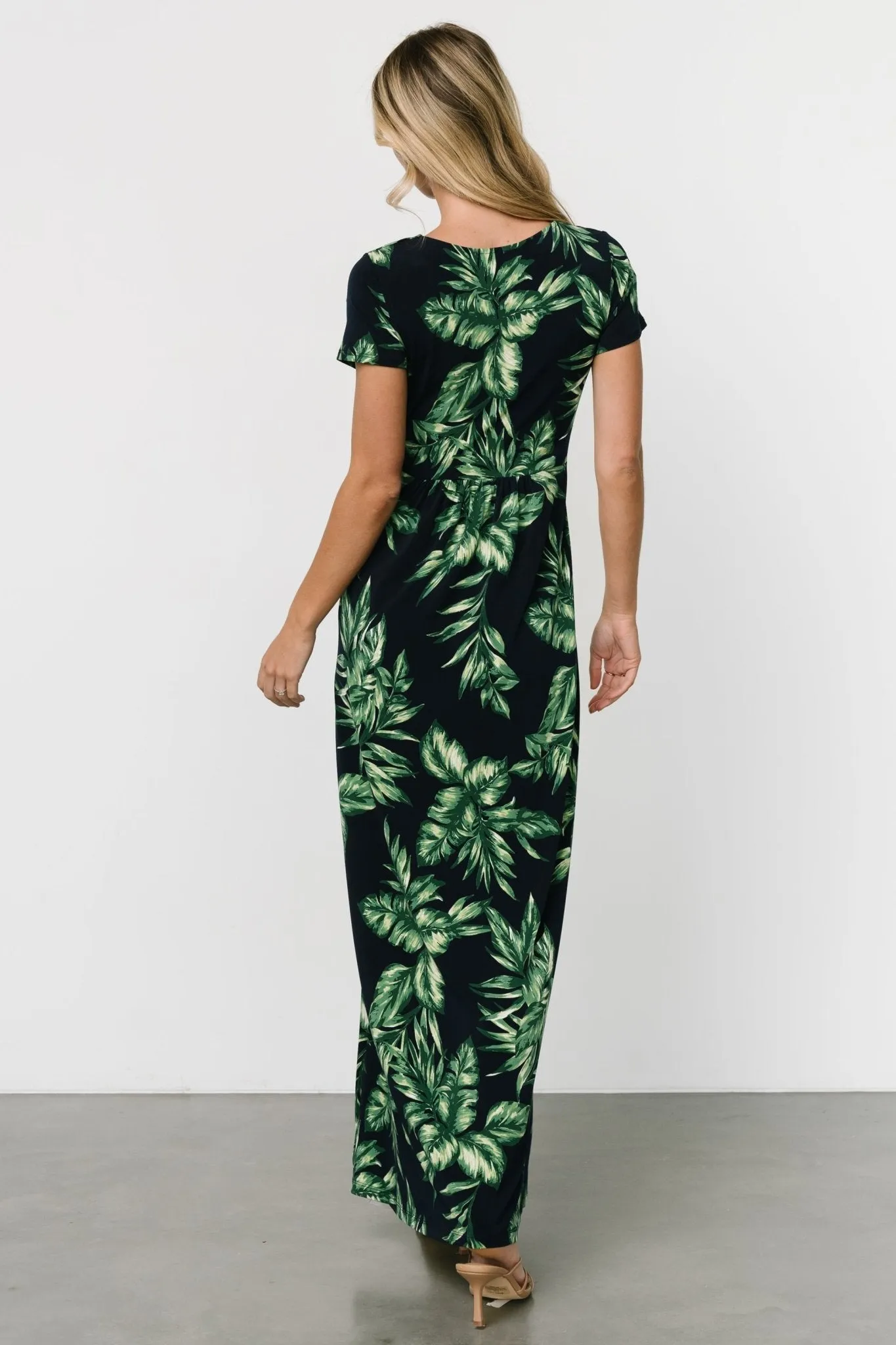Soleil Maxi Dress | Black Leaf Print sold by Baltic Born product image thumbnail 4
