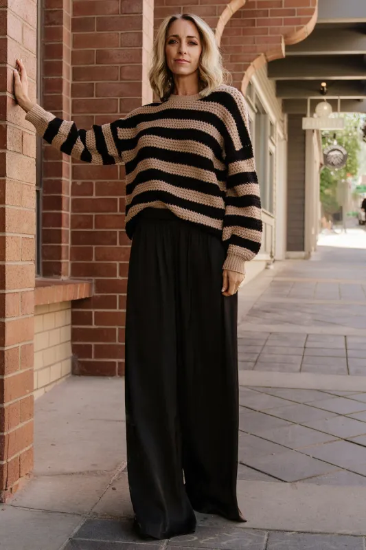 Jayla Palazzo Satin Pant | Black sold by Baltic Born