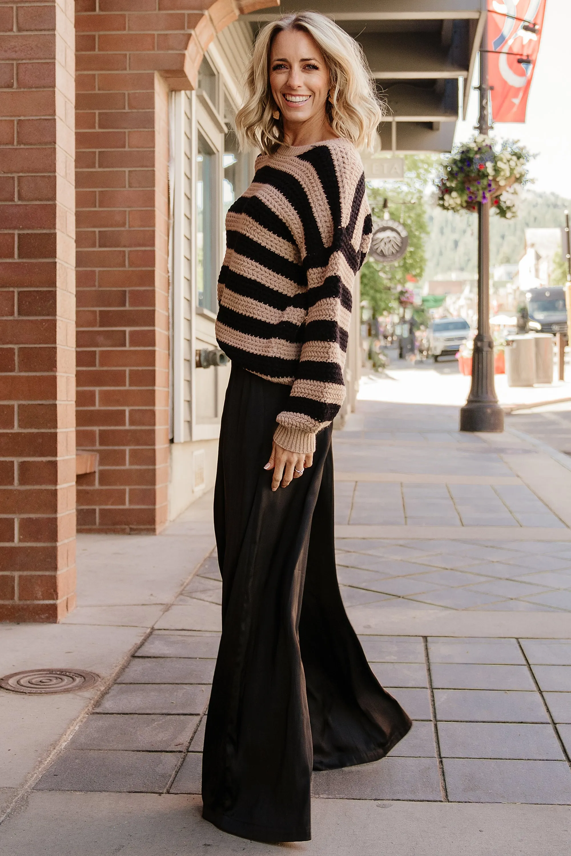 Jayla Palazzo Satin Pant | Black sold by Baltic Born product image thumbnail 3