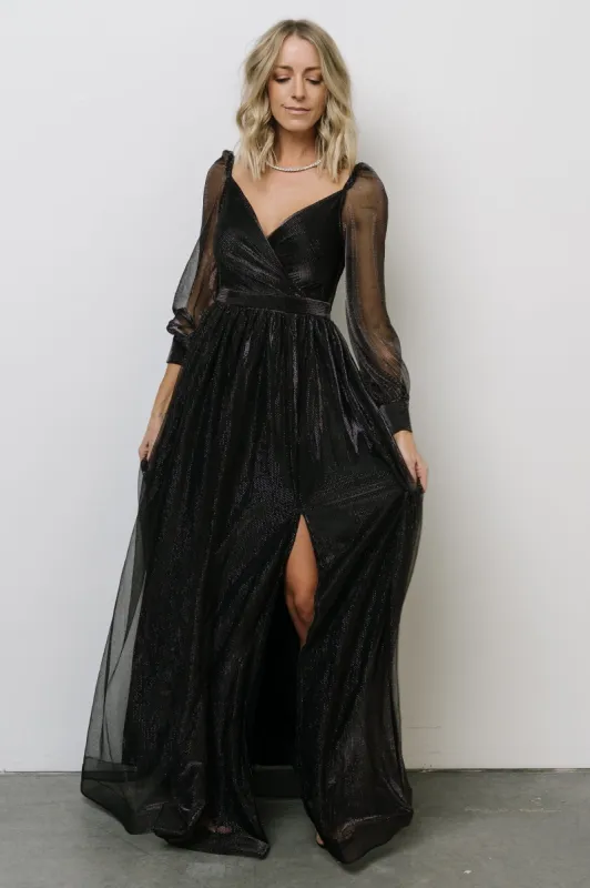 Octavia Shimmer Gown | Black sold by Baltic Born