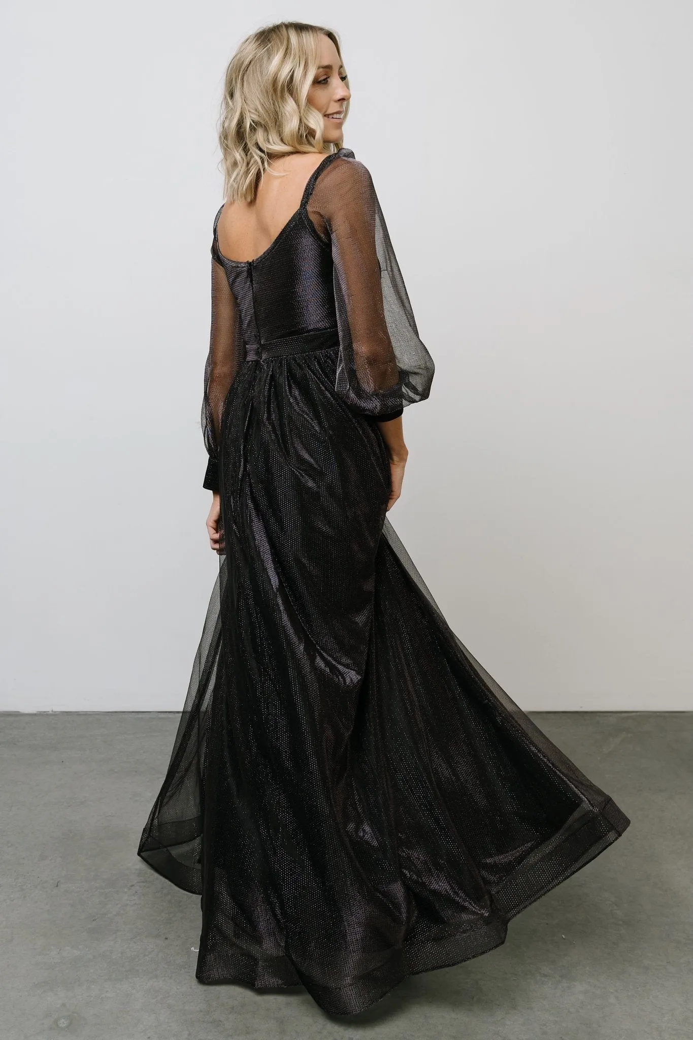 Octavia Shimmer Gown | Black sold by Baltic Born product image thumbnail 3