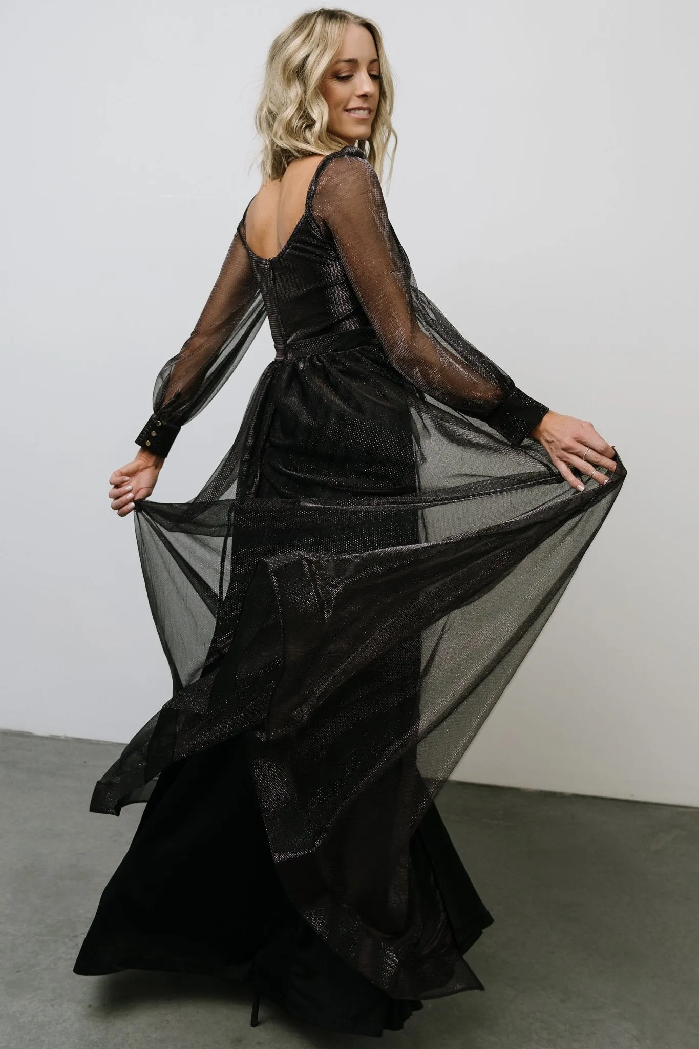 Octavia Shimmer Gown | Black sold by Baltic Born product image thumbnail 2