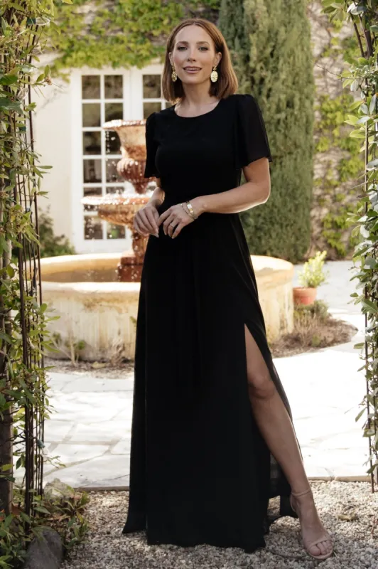 Naomi Short Sleeve Maxi Dress | Black sold by Baltic Born
