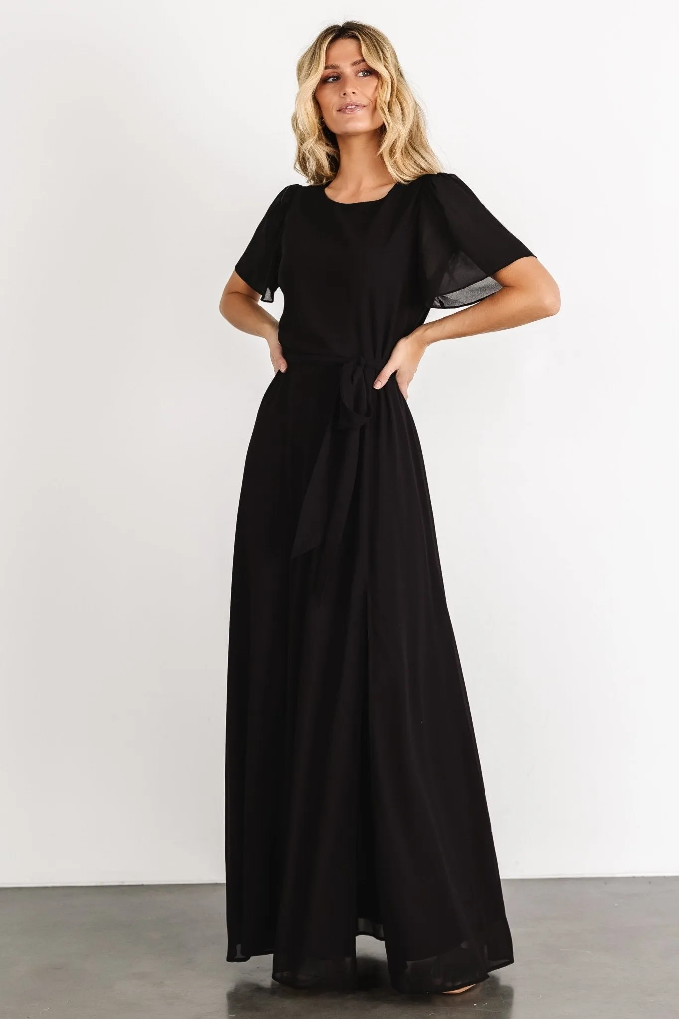 Naomi Short Sleeve Maxi Dress | Black sold by Baltic Born product image thumbnail 4