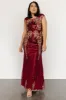 Azura Sequin Gown | Burgundy + Gold sold by Baltic Born