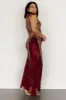 Azura Sequin Gown | Burgundy + Gold sold by Baltic Born
