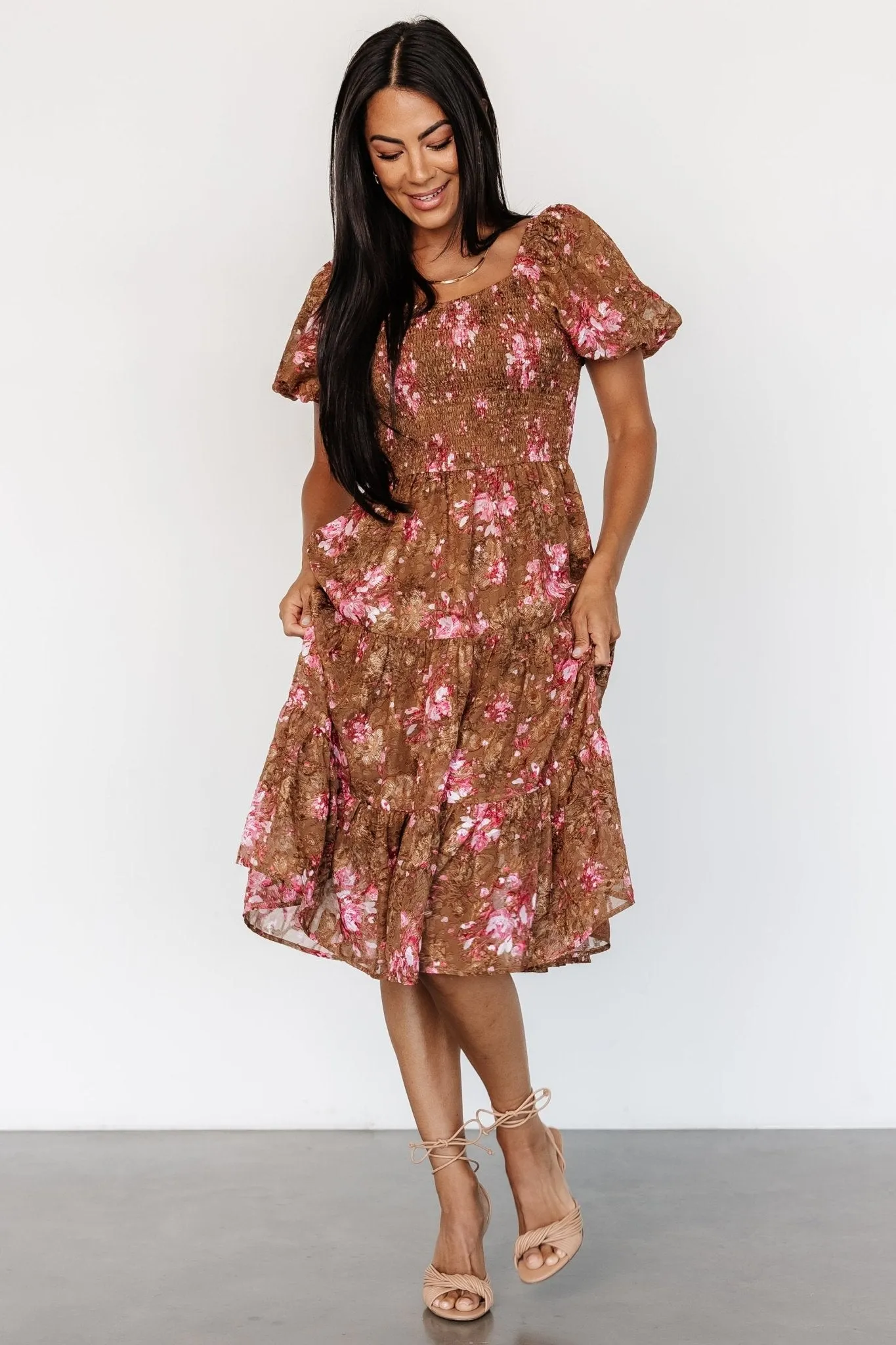 Lizzy Midi Dress | Copper + Pink sold by Baltic Born product image thumbnail 5