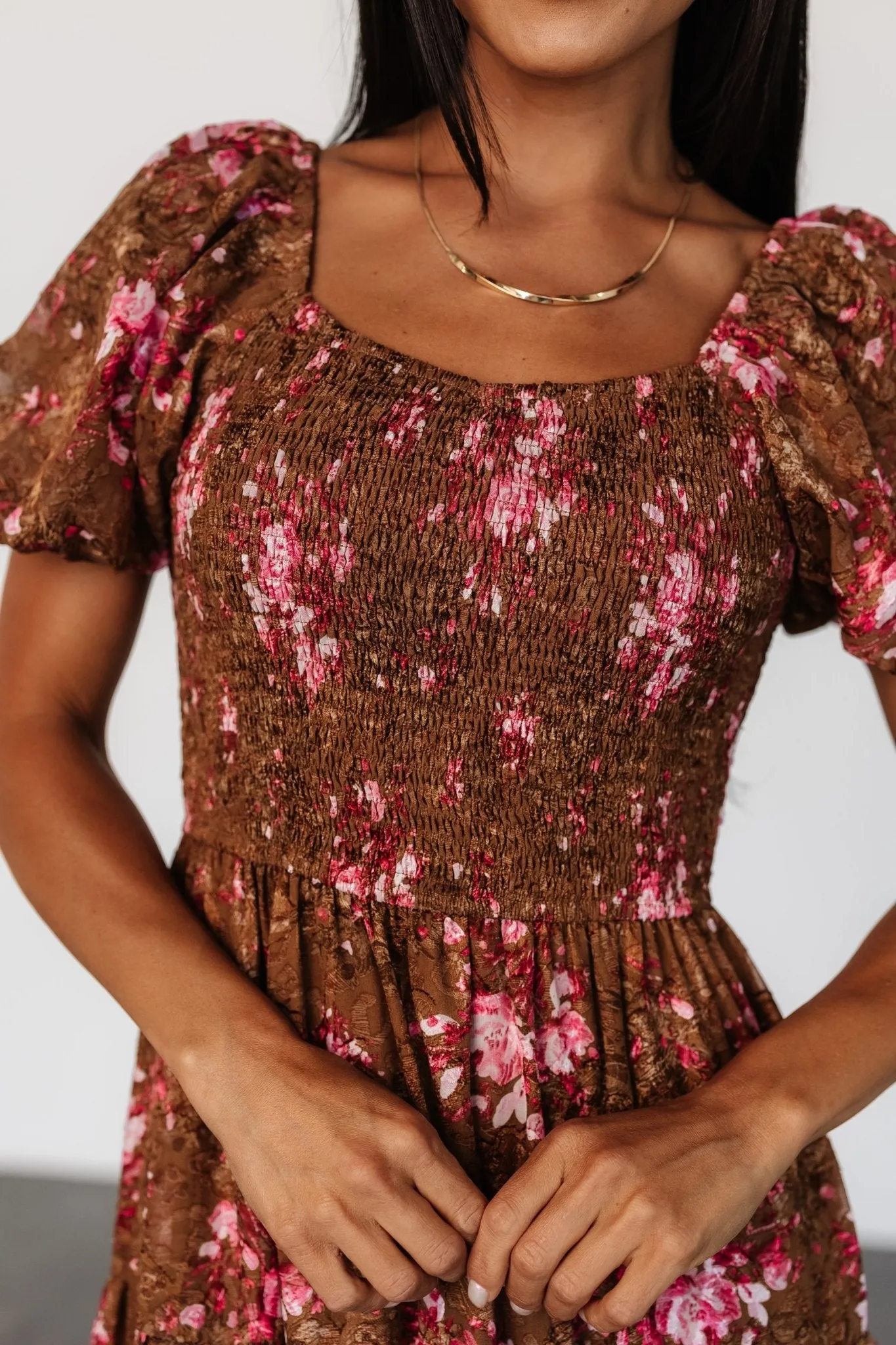 Lizzy Midi Dress | Copper + Pink sold by Baltic Born product image thumbnail 2