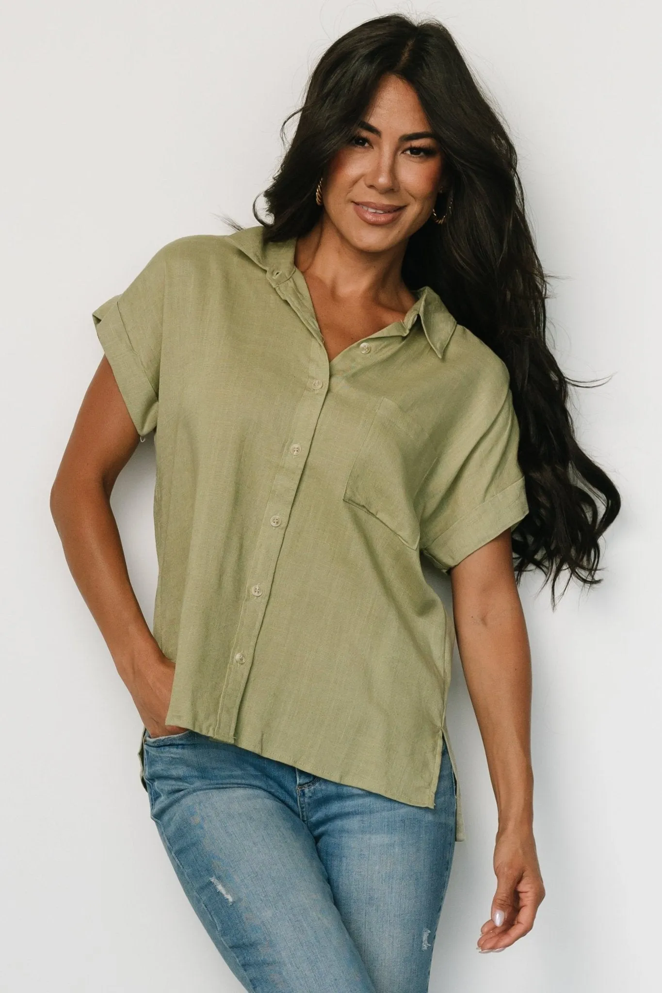 Andrews Button Top | Sage sold by Baltic Born product image thumbnail 5