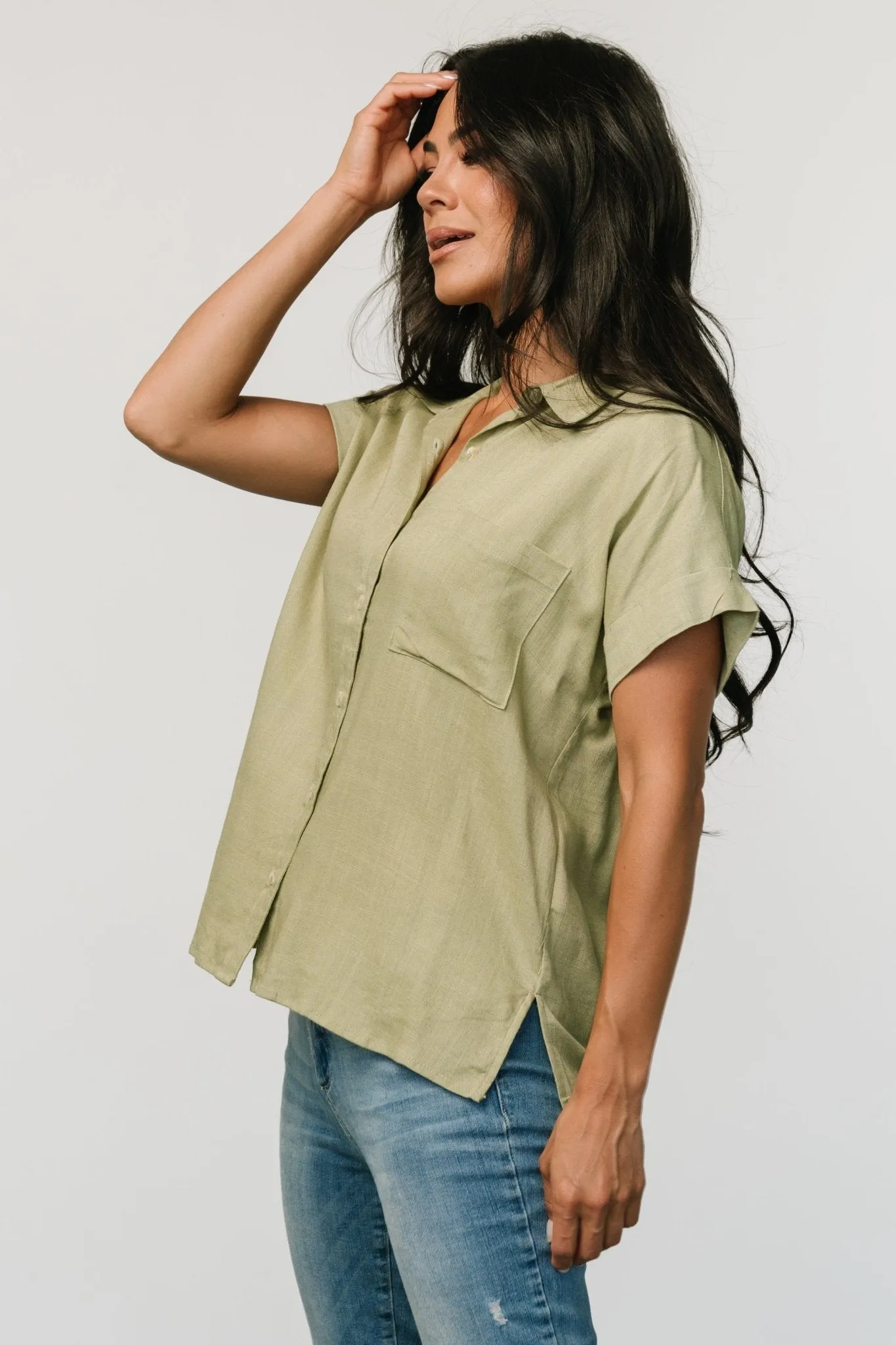 Andrews Button Top | Sage sold by Baltic Born product image thumbnail 2