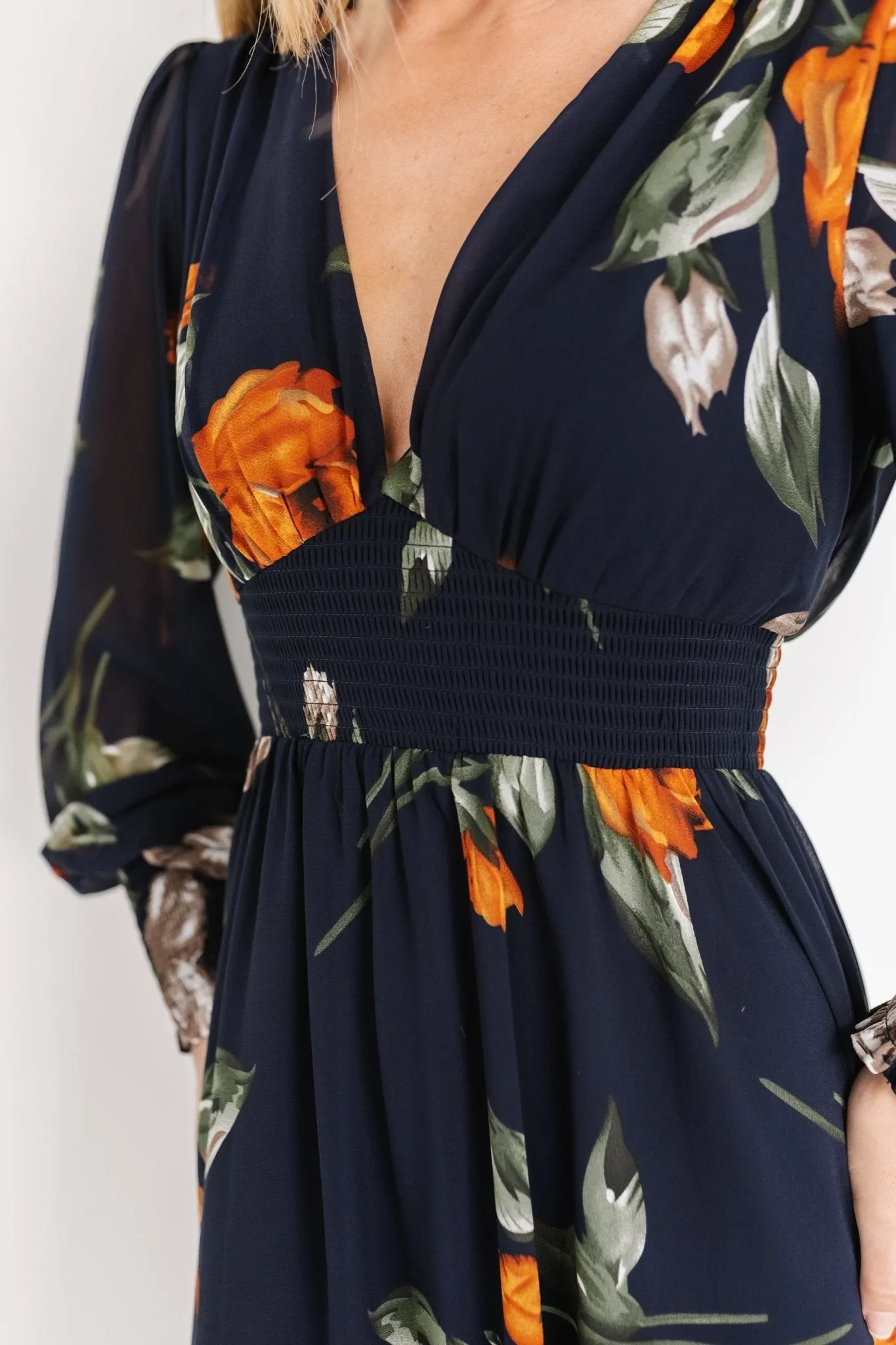 Olivia Maxi Dress | Midnight Navy Floral sold by Baltic Born product image thumbnail 2