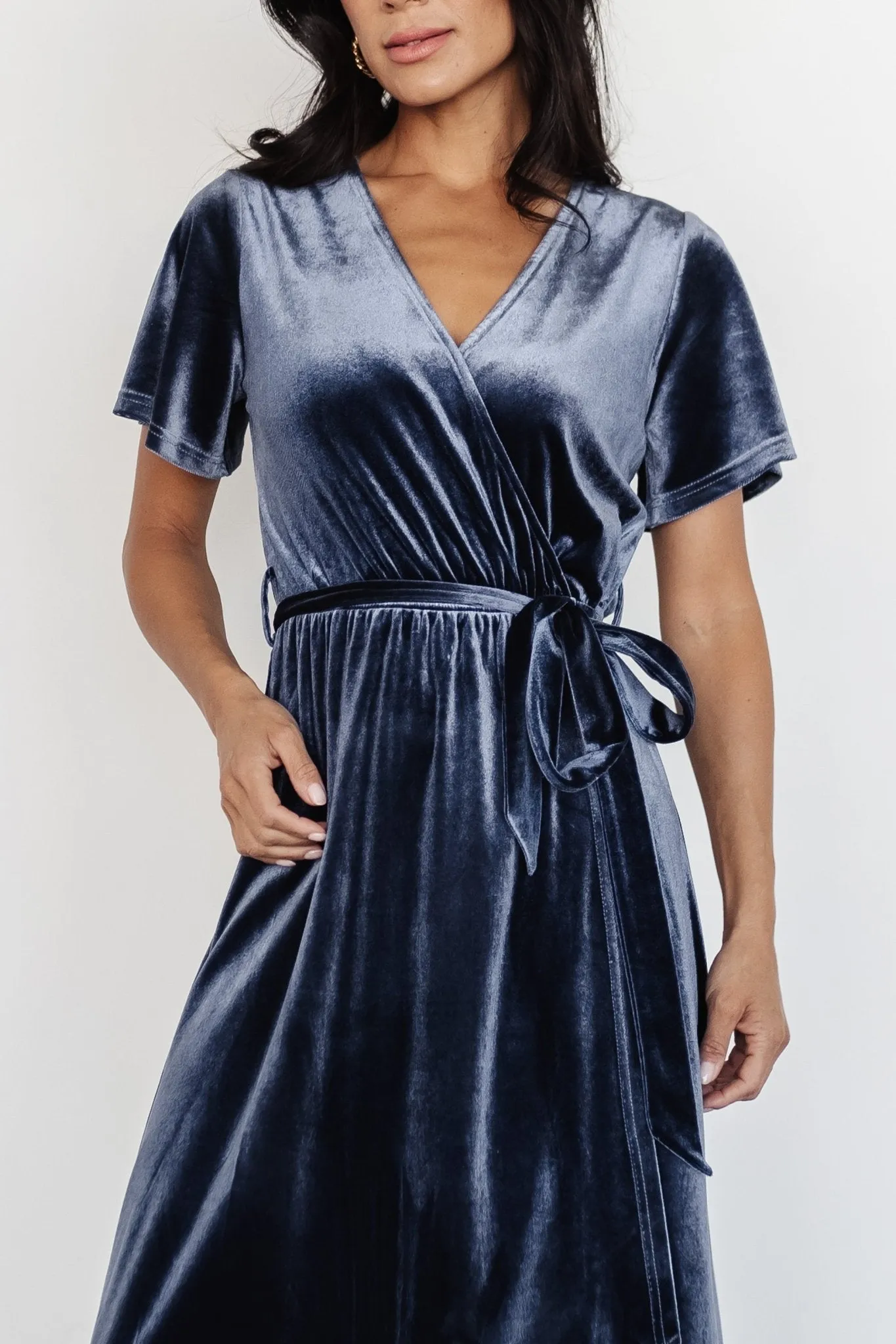 Nadine Velvet Midi Dress | Blue sold by Baltic Born product image thumbnail 2