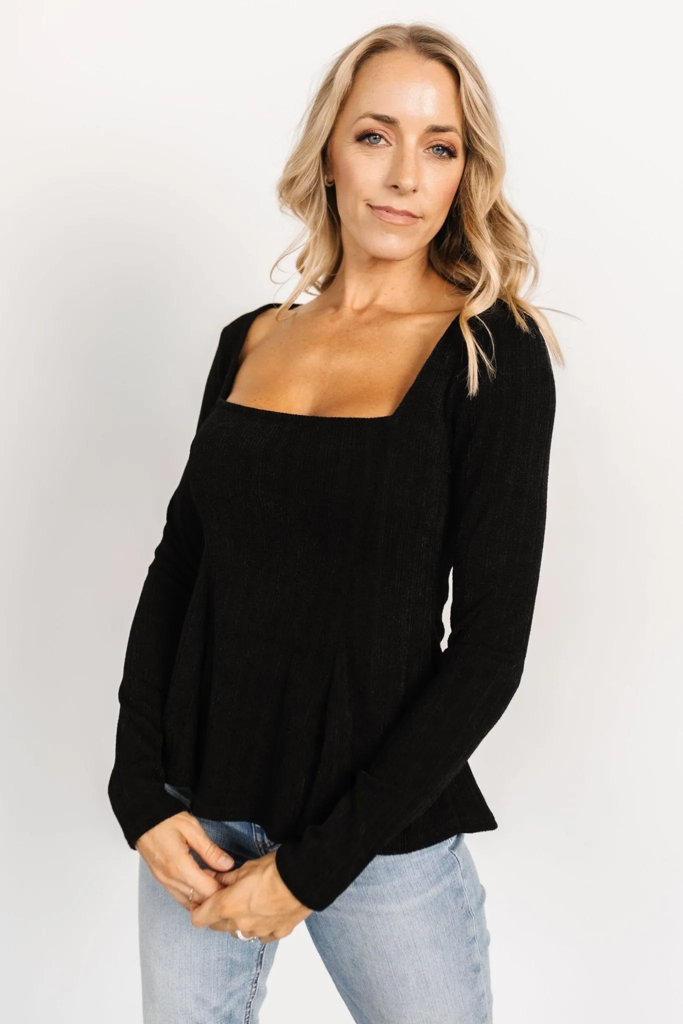 Murphy Square Neck Top | Black sold by Baltic Born