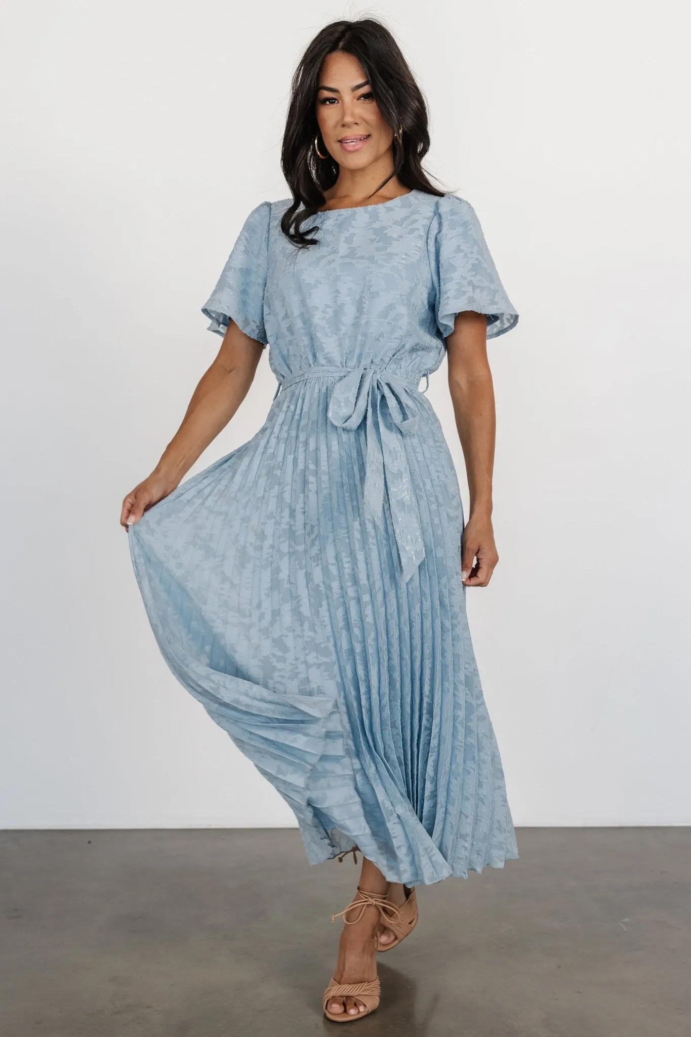 Mindy Pleated Dress | Light Blue sold by Baltic Born