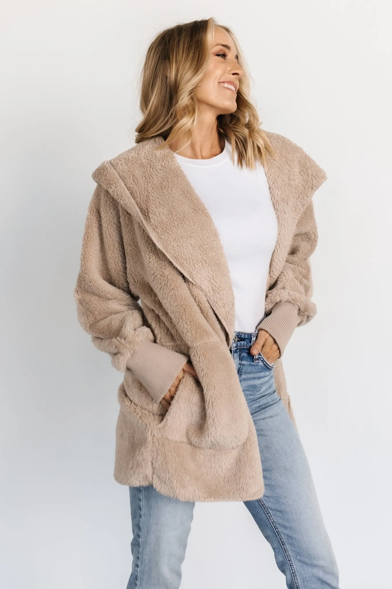 Melrose Teddy Jacket | Taupe sold by Baltic Born product image thumbnail 4