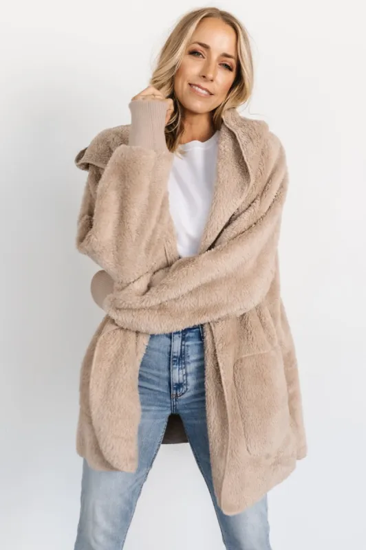 Melrose Teddy Jacket | Taupe sold by Baltic Born