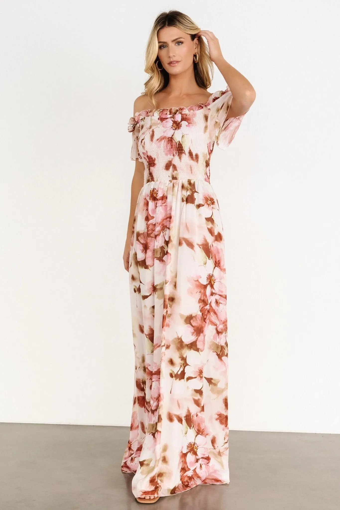 Elina Maxi Dress | Mauve Multi Floral sold by Baltic Born product image thumbnail 5