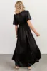 Sicily Satin Maxi Dress | Black sold by Baltic Born
