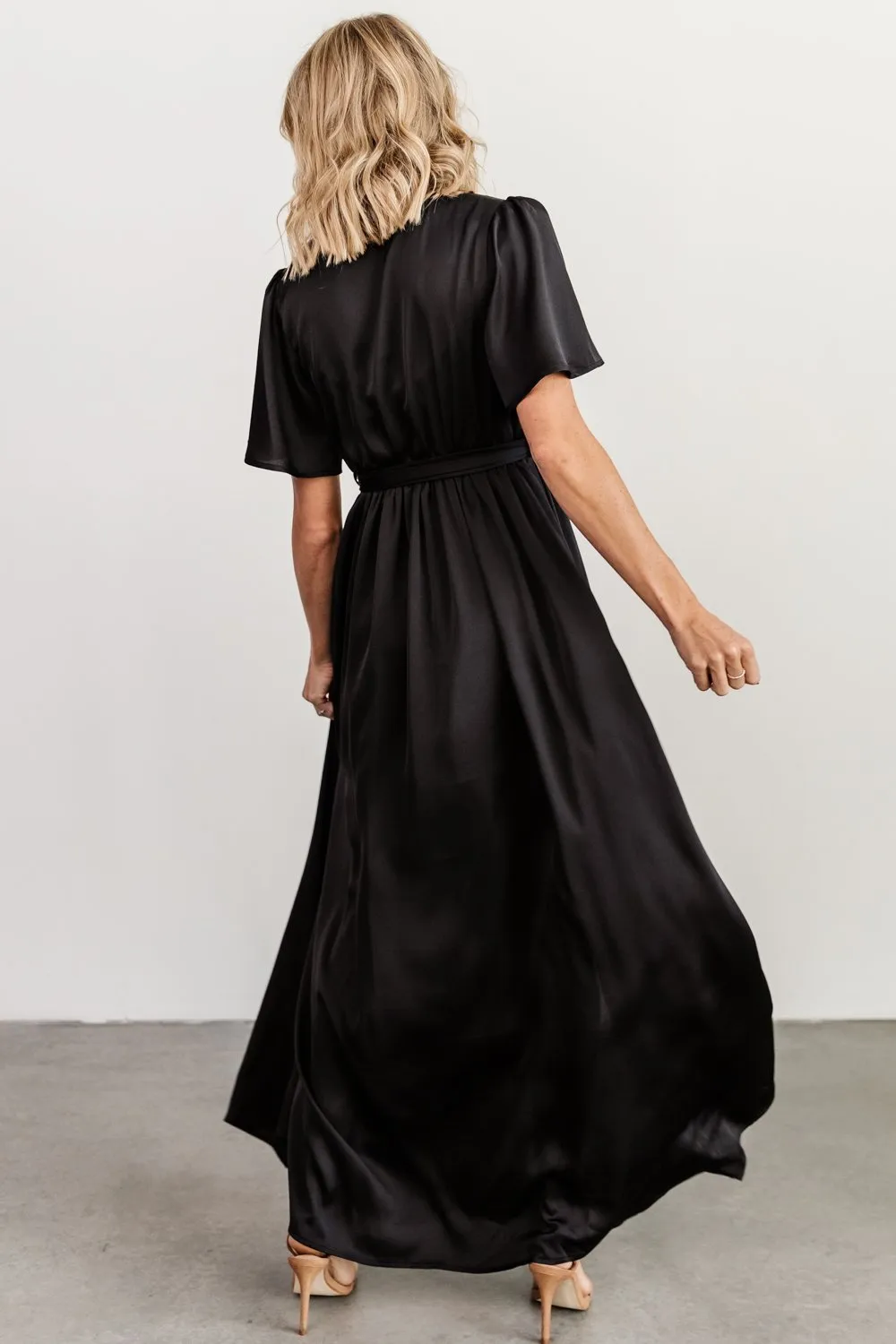 Sicily Satin Maxi Dress | Black sold by Baltic Born product image thumbnail 5