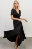 Sicily Satin Maxi Dress | Black sold by Baltic Born