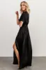 Sicily Satin Maxi Dress | Black sold by Baltic Born