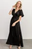 Sicily Satin Maxi Dress | Black sold by Baltic Born