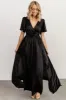 Sicily Satin Maxi Dress | Black sold by Baltic Born