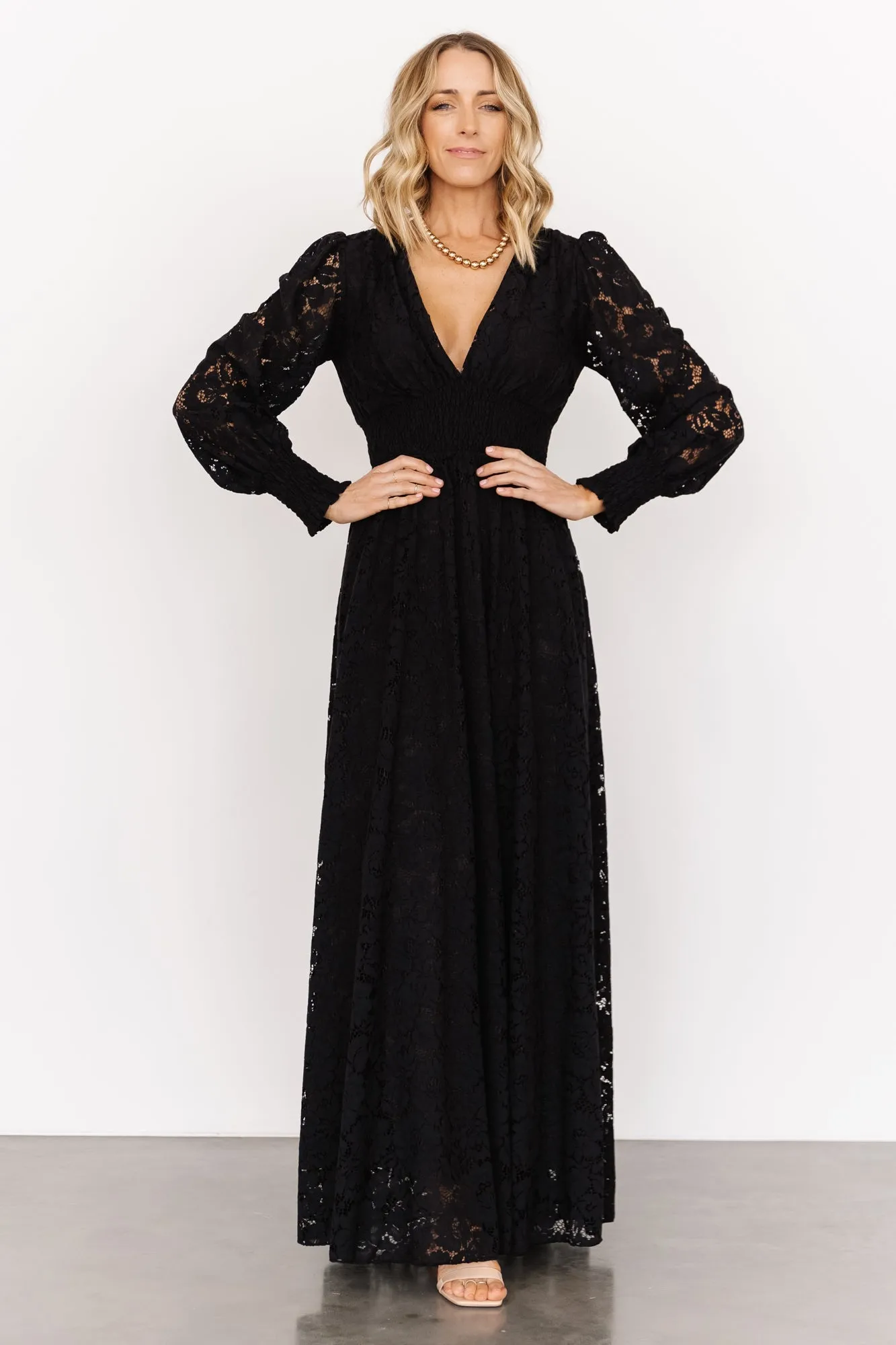 Aphrodite Lace Maxi Dress | Black sold by Baltic Born