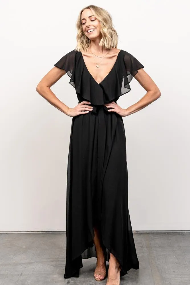 Katya Ruffle Maxi Dress | Black sold by Baltic Born product image thumbnail 4