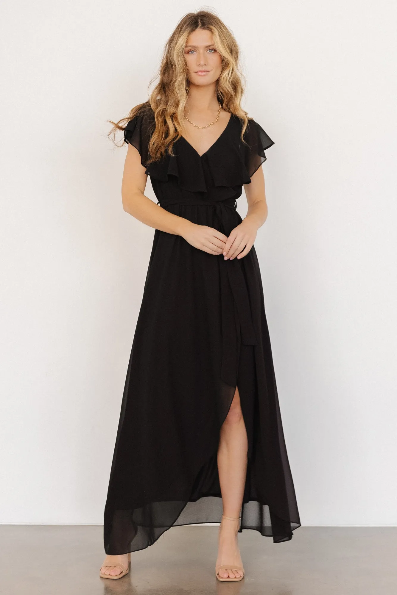 Katya Ruffle Maxi Dress | Black sold by Baltic Born product image thumbnail 2