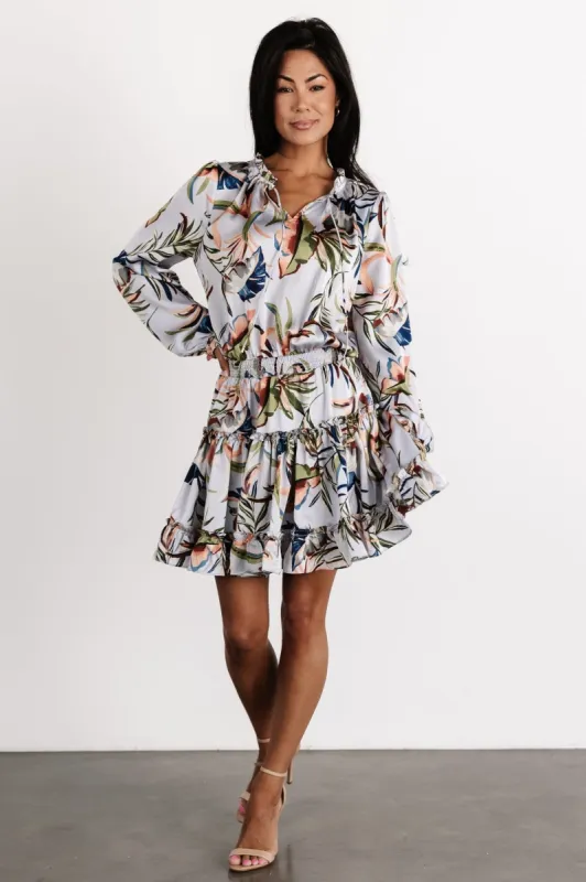 Kyra Mini Dress | Light Blue Floral sold by Baltic Born