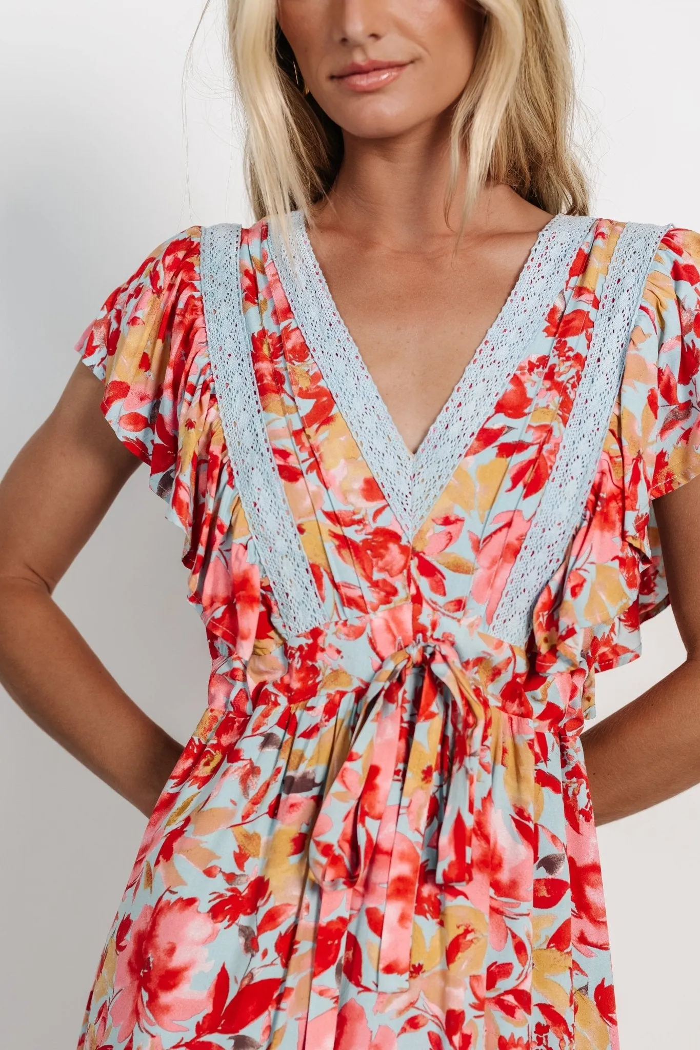 Maggie Maxi Dress | Blue + Coral Multi sold by Baltic Born product image thumbnail 2