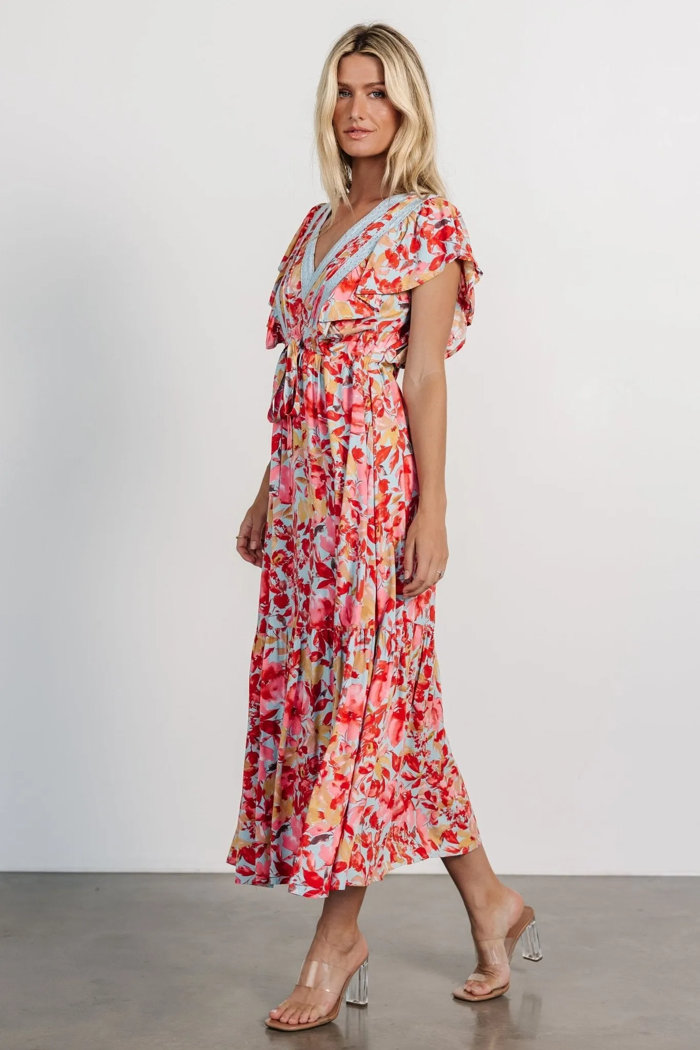 Maggie Maxi Dress | Blue + Coral Multi sold by Baltic Born product image thumbnail 3