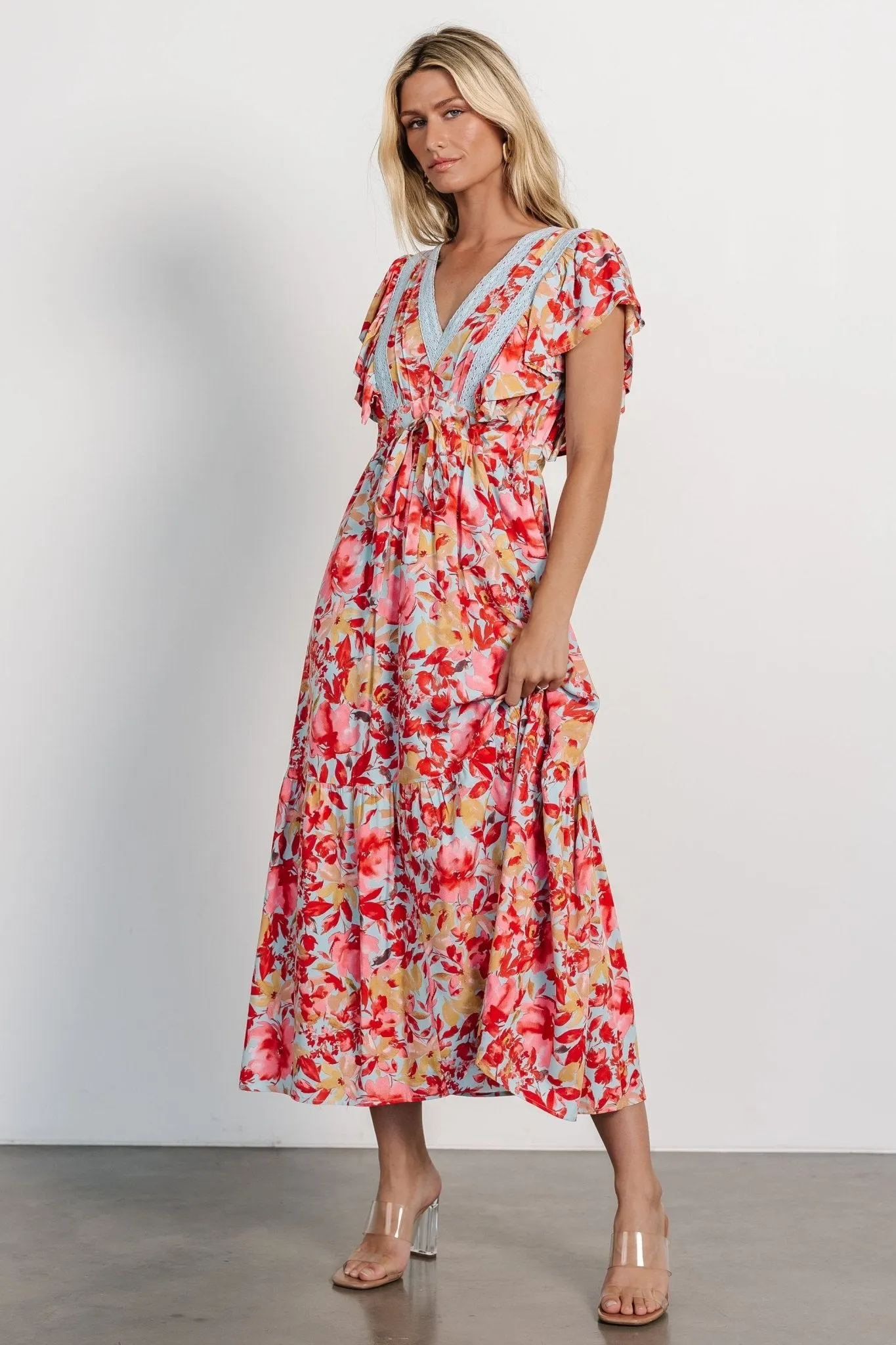 Maggie Maxi Dress | Blue + Coral Multi sold by Baltic Born product image thumbnail 4