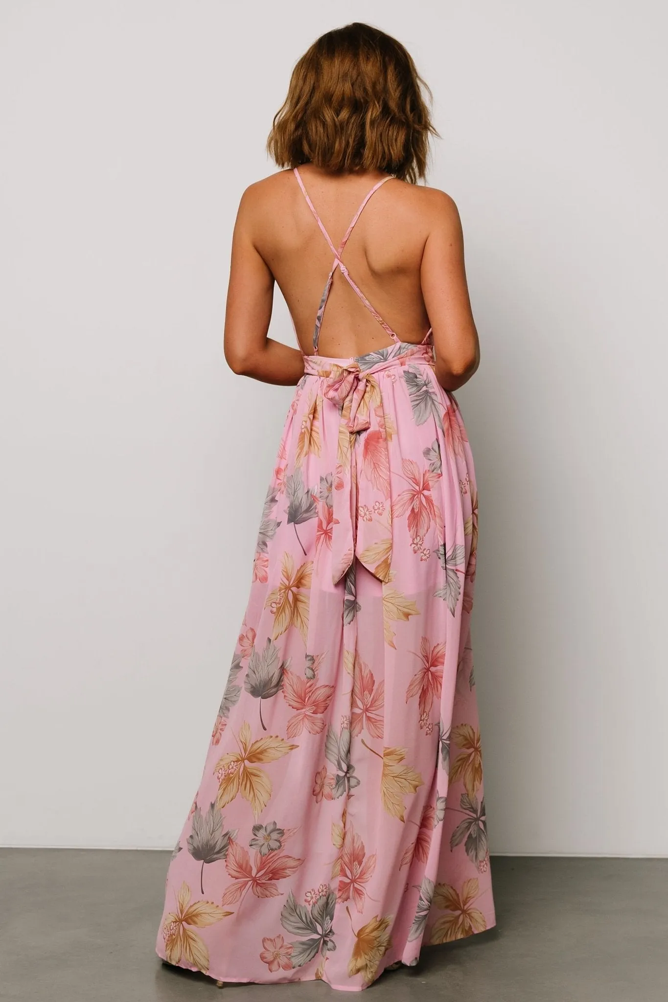 Suvi Open Back Maxi Dress | Pink Print sold by Baltic Born product image thumbnail 5