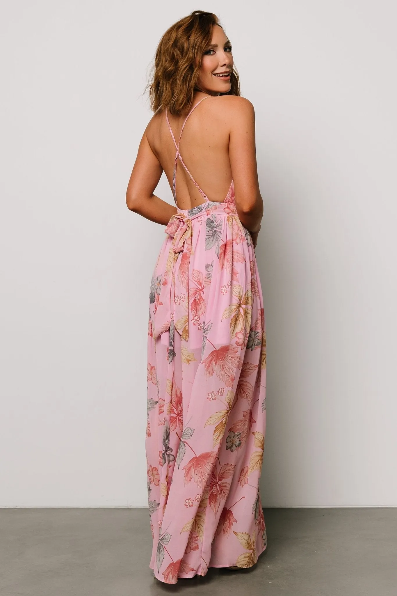 Suvi Open Back Maxi Dress | Pink Print sold by Baltic Born product image thumbnail 2
