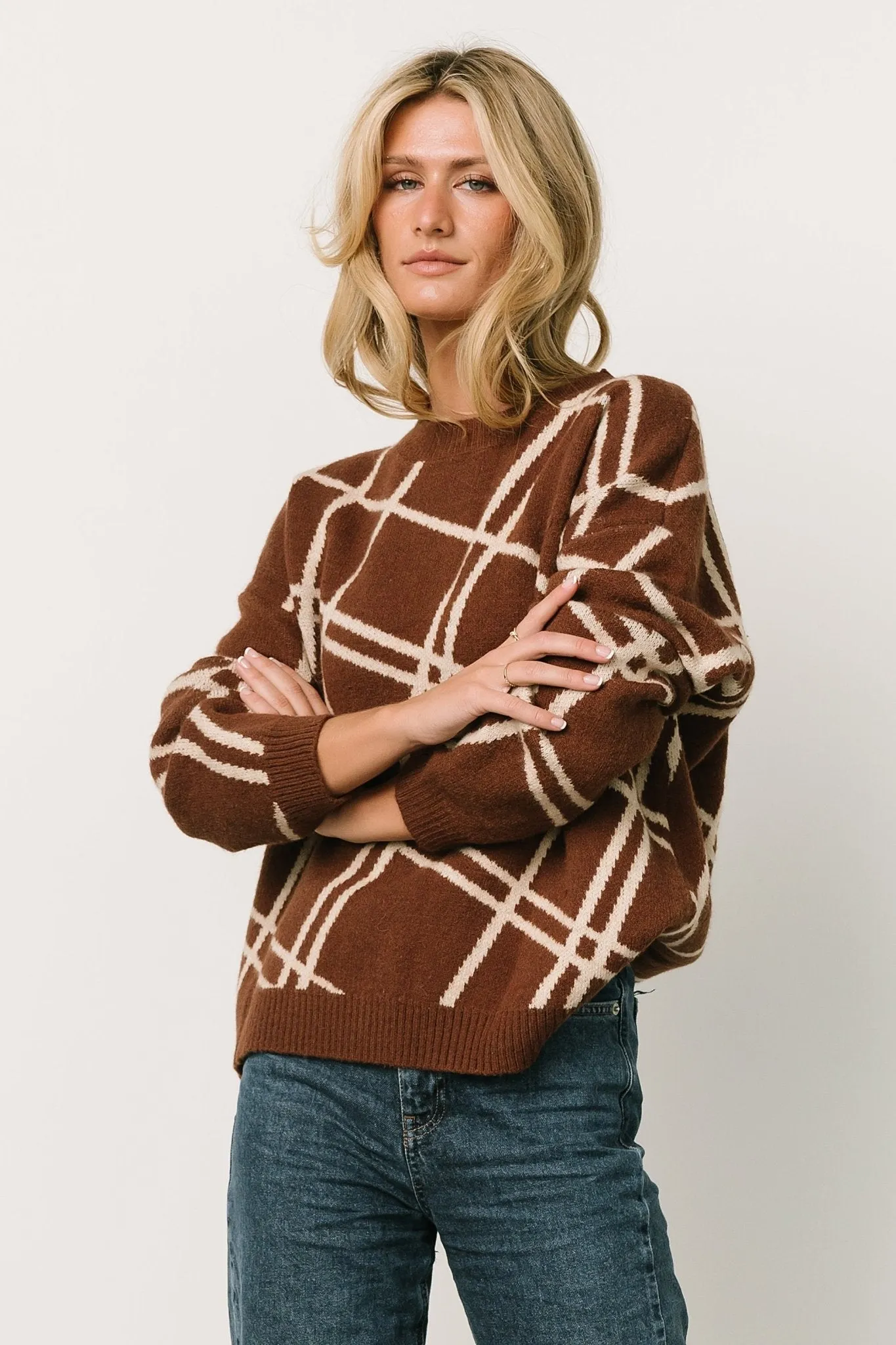 Saar Knit Sweater | Brown + Ivory sold by Baltic Born product image thumbnail 5