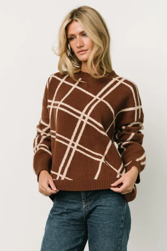 Saar Knit Sweater | Brown +  Ivory sold by Baltic Born