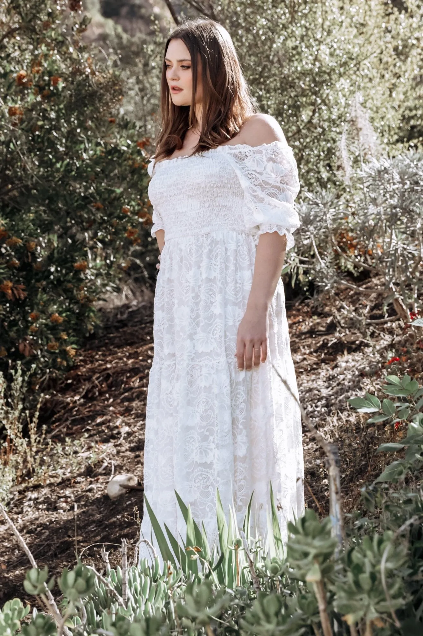 Stella Smocked Lace Maxi Dress | Off White sold by Baltic Born product image thumbnail 5