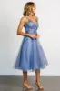 Noelle Shimmer Midi Dress | Slate Blue sold by Baltic Born