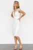 Jacqueline Embossed Midi Dress | White sold by Baltic Born