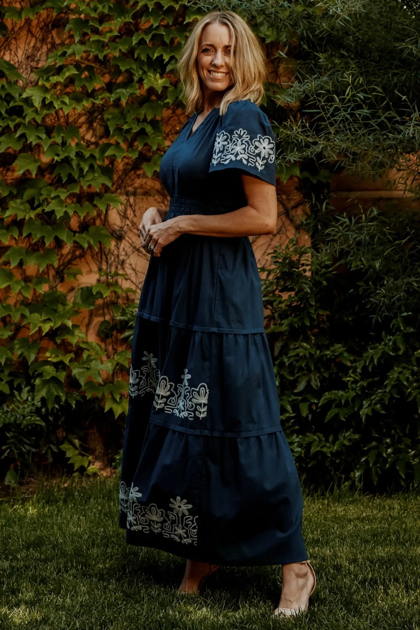 Kennedy Embroidered Maxi Dress | Blue sold by Baltic Born product image thumbnail 5