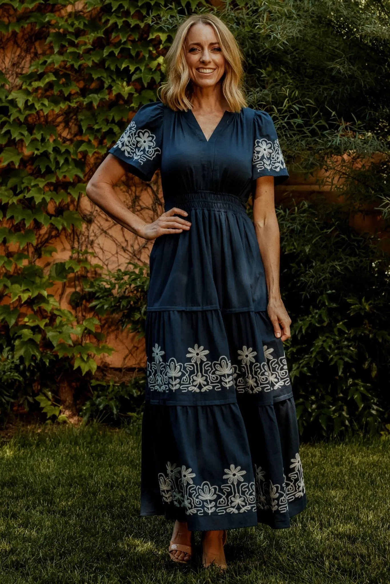 Kennedy Embroidered Maxi Dress | Blue sold by Baltic Born product image thumbnail 4