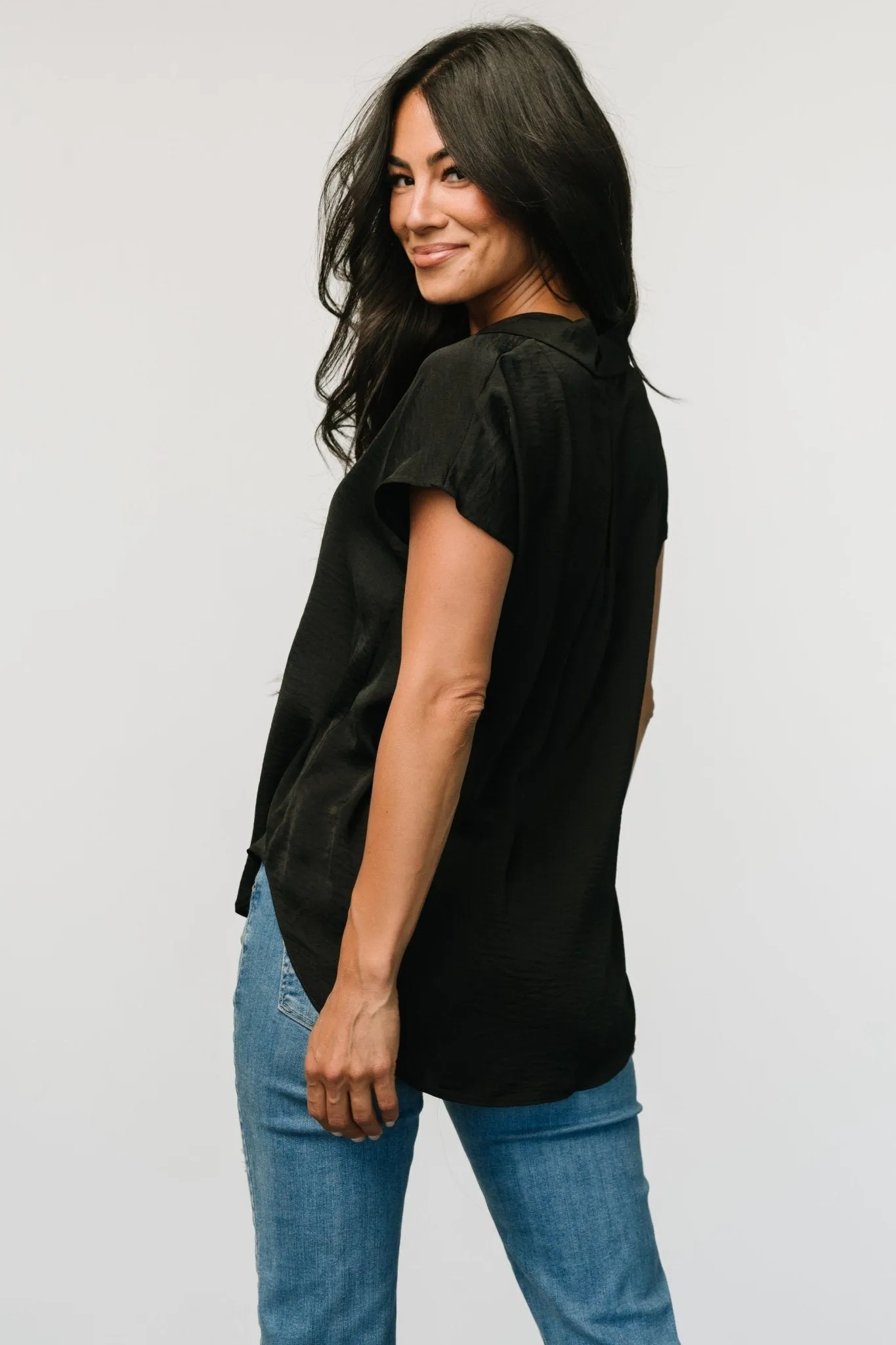 Corey Button Top | Black sold by Baltic Born product image thumbnail 4