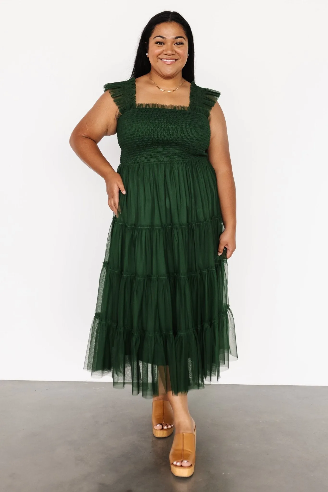 Emma Smocked Tulle Dress | Green sold by Baltic Born product image thumbnail 3