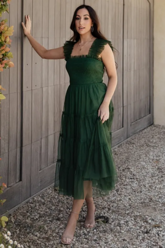 Emma Smocked Tulle Dress | Green sold by Baltic Born